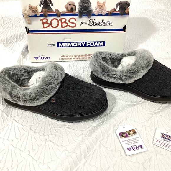 BOBS from Skechers Gray Faux Fur Keepsake-Angel 8.5 - Picture 4 of 12